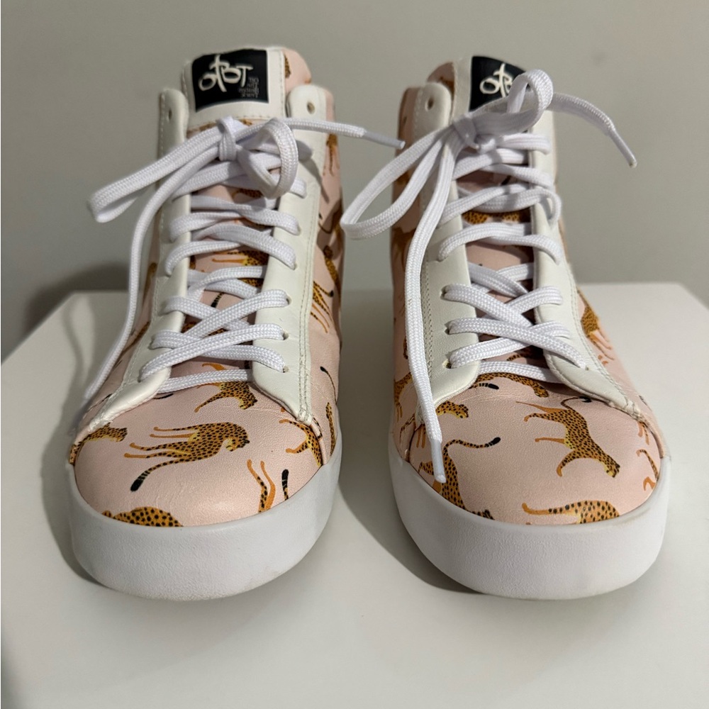 Leopard pink sneakers size 8